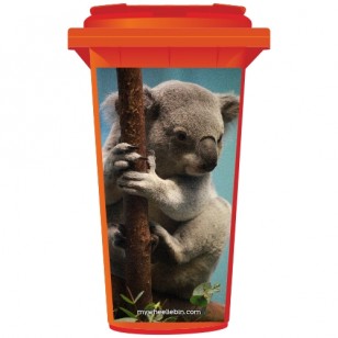 Koala bear On A Branch Wheelie Bin Sticker Panel